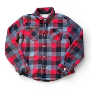 Weatherproof Sherpa Lined Flannel Vintage Red and Black Jacket Boys Sz. L/ 14-16